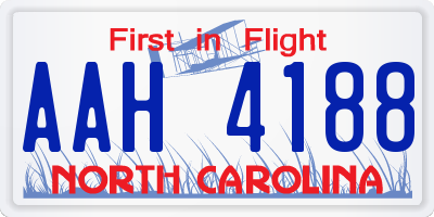 NC license plate AAH4188