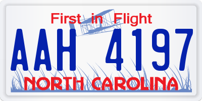 NC license plate AAH4197