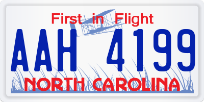 NC license plate AAH4199