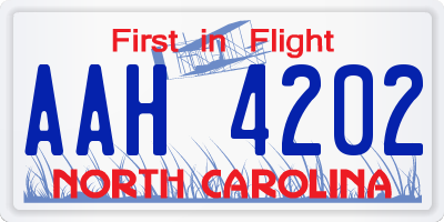 NC license plate AAH4202