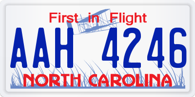 NC license plate AAH4246