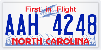 NC license plate AAH4248