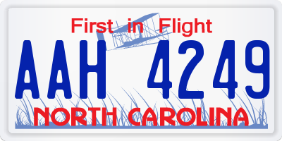 NC license plate AAH4249