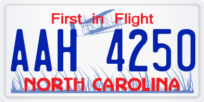 NC license plate AAH4250
