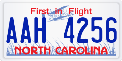 NC license plate AAH4256