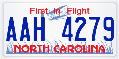 NC license plate AAH4279
