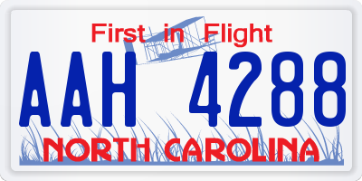 NC license plate AAH4288