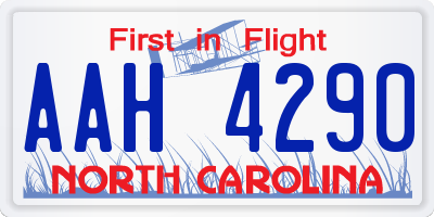 NC license plate AAH4290