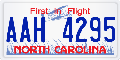 NC license plate AAH4295