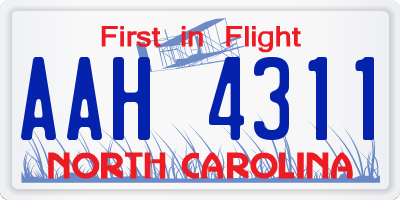 NC license plate AAH4311