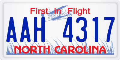 NC license plate AAH4317