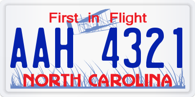 NC license plate AAH4321