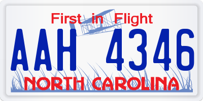 NC license plate AAH4346