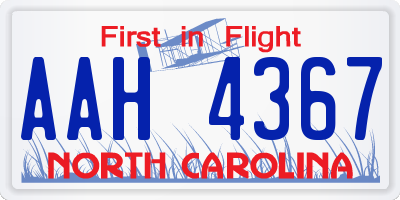 NC license plate AAH4367