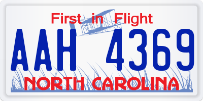 NC license plate AAH4369