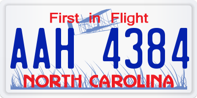 NC license plate AAH4384