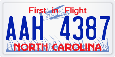 NC license plate AAH4387