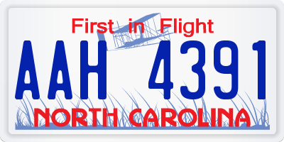NC license plate AAH4391