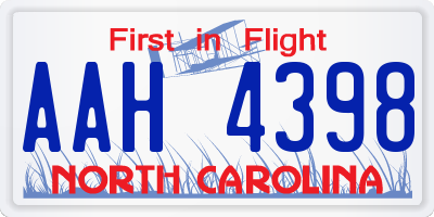NC license plate AAH4398