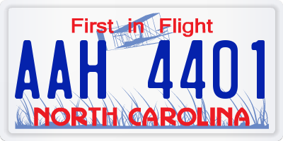 NC license plate AAH4401