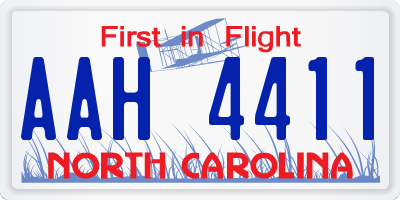 NC license plate AAH4411