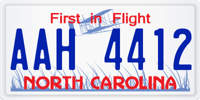 NC license plate AAH4412