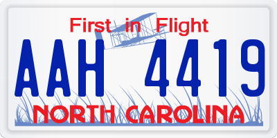 NC license plate AAH4419