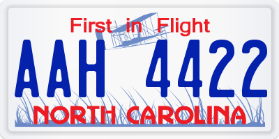 NC license plate AAH4422