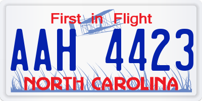 NC license plate AAH4423