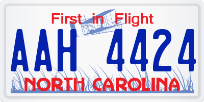 NC license plate AAH4424