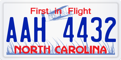 NC license plate AAH4432