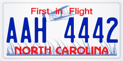 NC license plate AAH4442