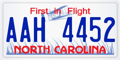 NC license plate AAH4452