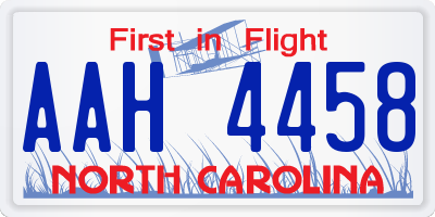 NC license plate AAH4458