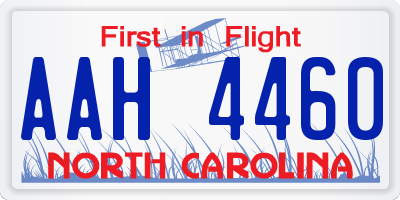 NC license plate AAH4460