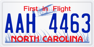 NC license plate AAH4463
