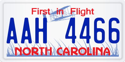 NC license plate AAH4466