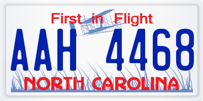 NC license plate AAH4468