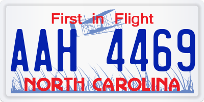 NC license plate AAH4469