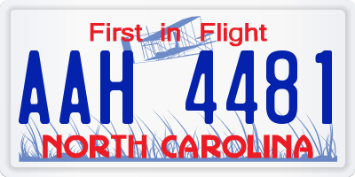 NC license plate AAH4481