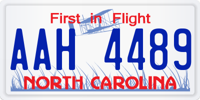 NC license plate AAH4489
