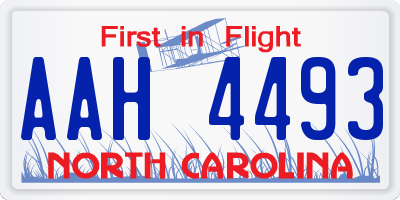 NC license plate AAH4493