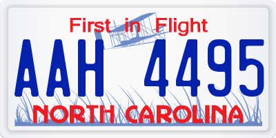 NC license plate AAH4495