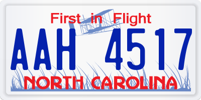 NC license plate AAH4517