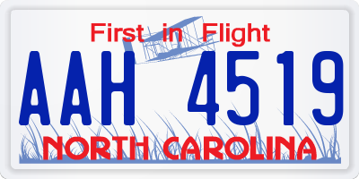 NC license plate AAH4519