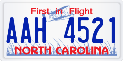 NC license plate AAH4521