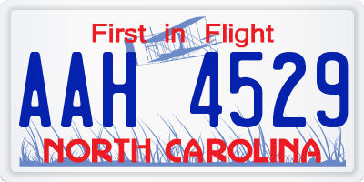 NC license plate AAH4529