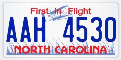 NC license plate AAH4530