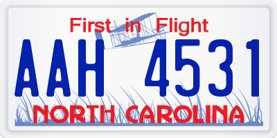 NC license plate AAH4531