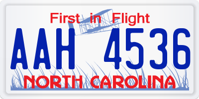 NC license plate AAH4536